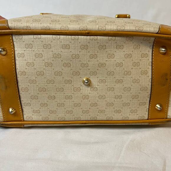 Vintage Gucci Bone Waxed Canvas Insignia Handbag with serial number! - Picture 7 of 15